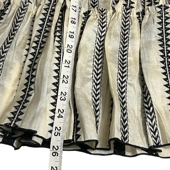 NWT Lemlem Women's Top Grey Ivory Long Sleeve Size Medium Blouse Silk - Picture 7 of 7